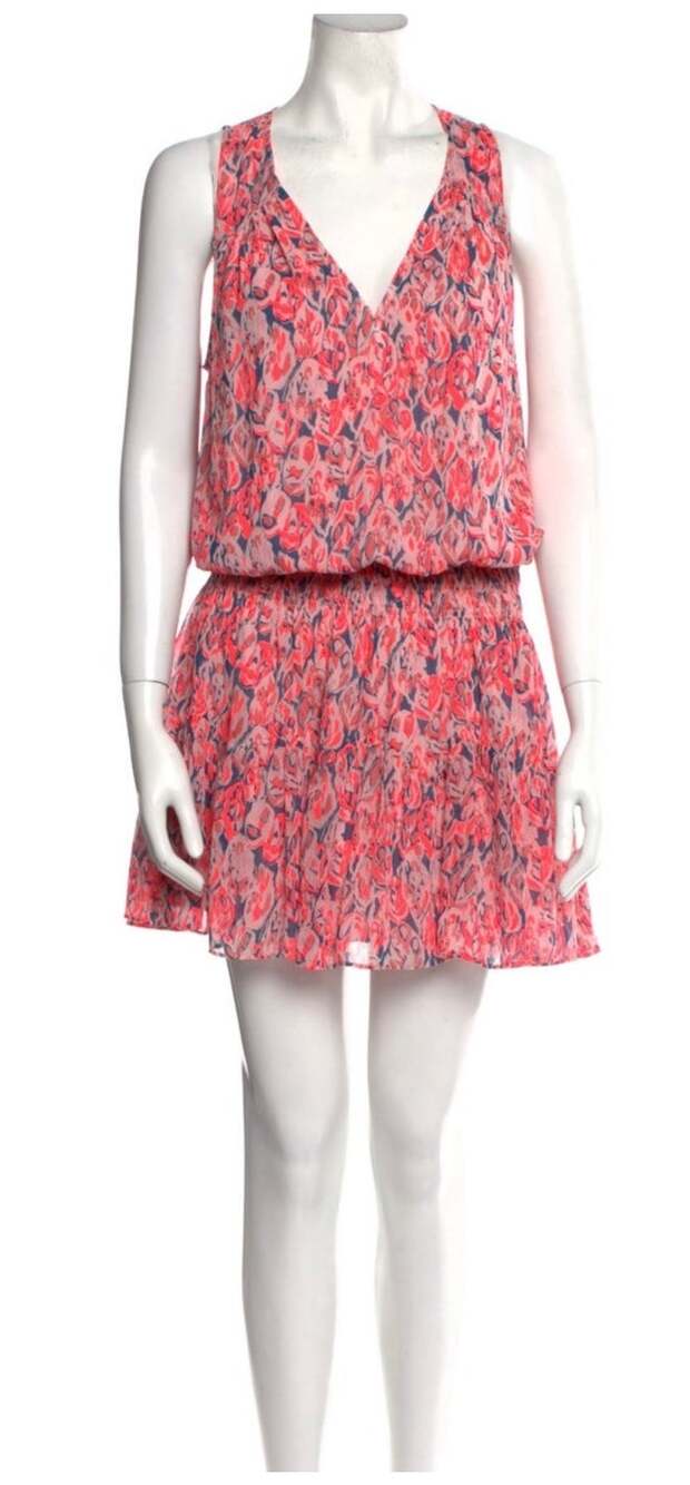 Ramy Brook Perry Abstract-print Blouson Dress - size Large - OA